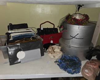 Vintage Ladies Clothing and Hats and Purses