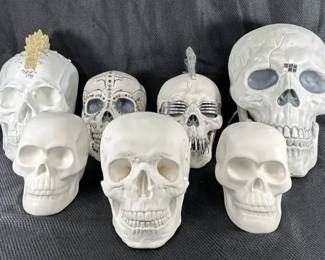 Halloween Skull Collection Plastic, Plaster Of Paris, Ceramic Some Decorated