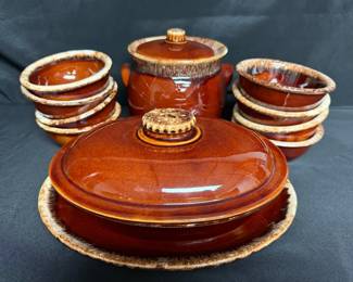 Vintage Hull Pottery with Brown Drip Glaze