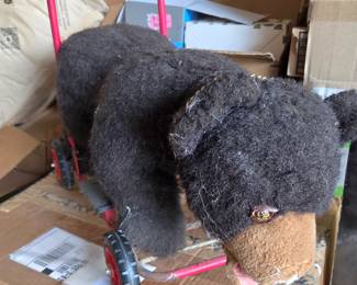 vintage bear, push toy, medium size