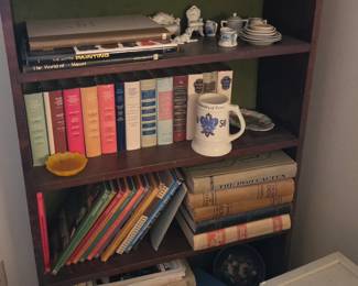 shelf with vintage reading