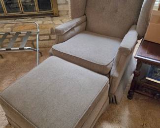 High back chair and ottoman