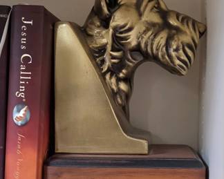 pair of brass do book holders