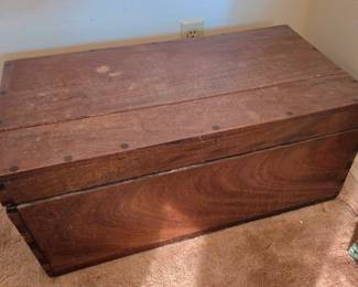 small wooden trunk, great as coffee table