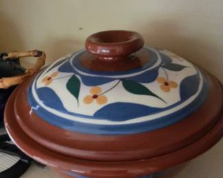 painted ceramic bowl with lid
