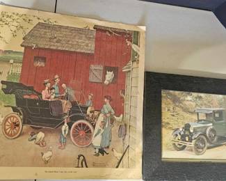 Vintage Norman Rockwell Print Titled The Famous Model T Picture of a 1928 Ford Pickup