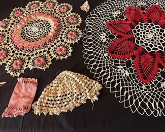 Hand Crafted Crewel Doillies More