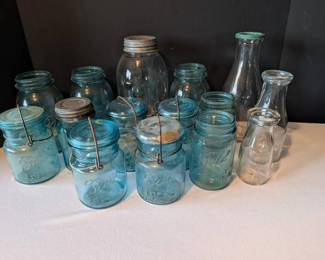 Vintage Ball, Atlas Jars Milk Bottles