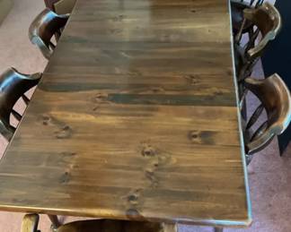 Wood Kitchen Table with Nine Chairs