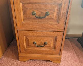 Solid Wood Two Drawer File Cabinet