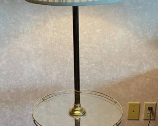 Metal Floor Lamp with Glass Table