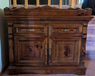 Bernhardt Solid Wood Buffet With Copper Inlay