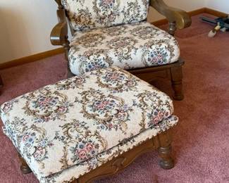 Vintage Chair With Ottoman