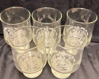 Five Vintage Pfaltzgraff Glasses