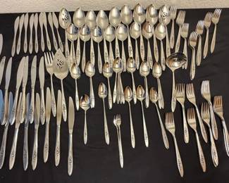 Community Stainless Flatware Set Rose Shadow Pattern