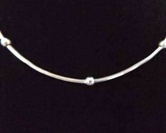 .925 Sterling Silver Bead Accented Necklace