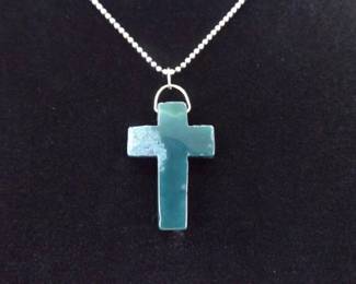 .925 Sterling Silver Murano Millifiori Pendant Greek Key Link Necklace