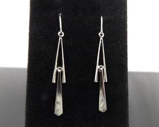 .925 Sterling Silver As New Dangle Hook Earrings