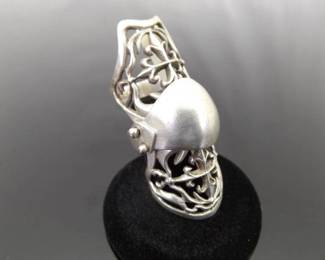 .925 Sterling Silver Medieval Style Hinged Knuckle Ring Size 10
