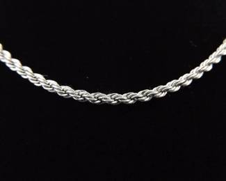 .925 Sterling Silver Thicker Rope Necklace