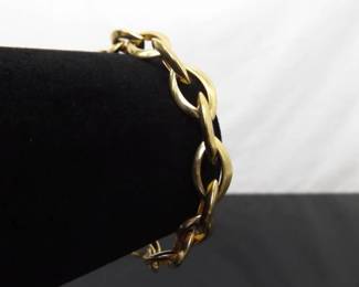 .925 Sterling Silver Vermeil Diamond Link Bracelet