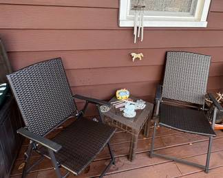 ALL WEATHER WICKER FOLDING CHAIRS