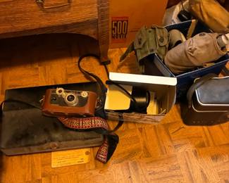vintage military items Cameras (Military items include US Navel double breasted pea coat excellent condition, camo ware