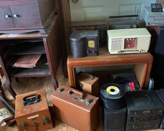 old radios, records