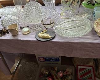 old Christmas ornaments, vintage glassware