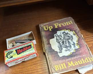 Heddon boxed vintage lure UP Front book by Bill Mauldin