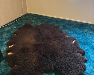sheepskin rug (from Australia to look like bearskin)
