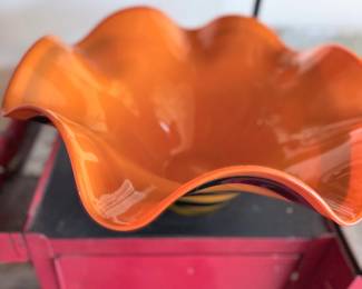 Art-glass bowl — $40 for the pair