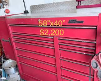 Mac Tools 58-inch rolling tool cabinet w/ contents — $2,000