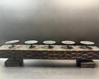 Wood Candle Holder Centerpiece
