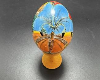 Hand Painted Signed Art Real Egg Shell