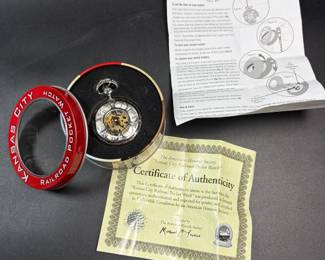 Collectible Kansas City Railroad Pocket Watch with Certificate of Authenticity
