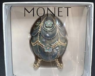 New in Box Monet Collectible Egg Trinket Box