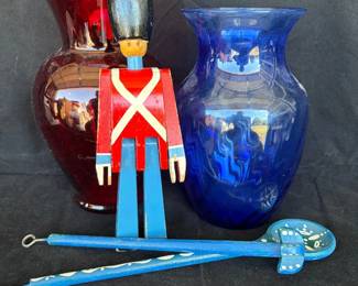 Wood Soldier and Painted Utensils