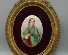 HAND PAINTED PORCELAIN PORTRAIT PLAQUE OF BOENA NMCOV (18201862) SIGNED, POSSIBLY FROM A MAJOR EUROPEAN