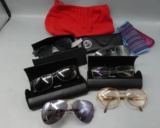 DESIGNER SUNGLASSES & FRAMES PRADA, RAY BAN, PUCCI, FERRAGAMO SIX PAIRS TOTAL