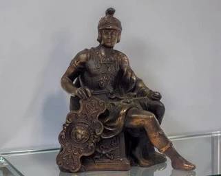 19TH‑CENTURY ROMAN GLADIATOR COPPER SPELTER SCULPTURE