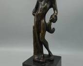 VINTAGE AFTER SALVADOR DALI "HOMME OISEAU / THE BIRD MAN" CAST BRONZE SCULPTURE, 9 1/2 IN.,