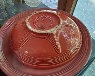 FIESTA Ware 500 Celebration Presentation Bowl PERSIMMON HLC Homer Laughlin 12”