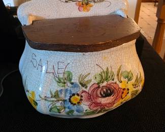 Vintage Italian Ceramic salt box by Bassano