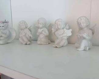 White Porcelain Angel & Cherub Figurine Collection