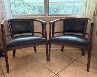 Vintage Hollywood Regency Style Barrel Back Chairs