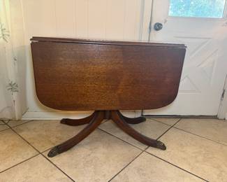 Antique Duncan Phyfe Style Drop Leaf Pedestal Table