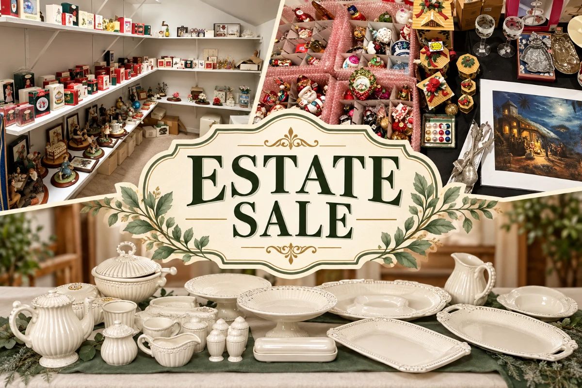 Elegant Holiday Estate Sale Collage