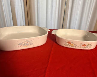 Lot 54: Two Floral Ceramic Baking Dishes