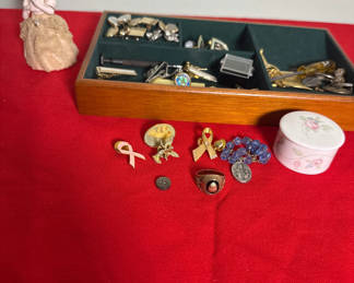 Lot 89: Assorted Jewelry, Cufflinks, Tie Clips, and Collectible Accessories
